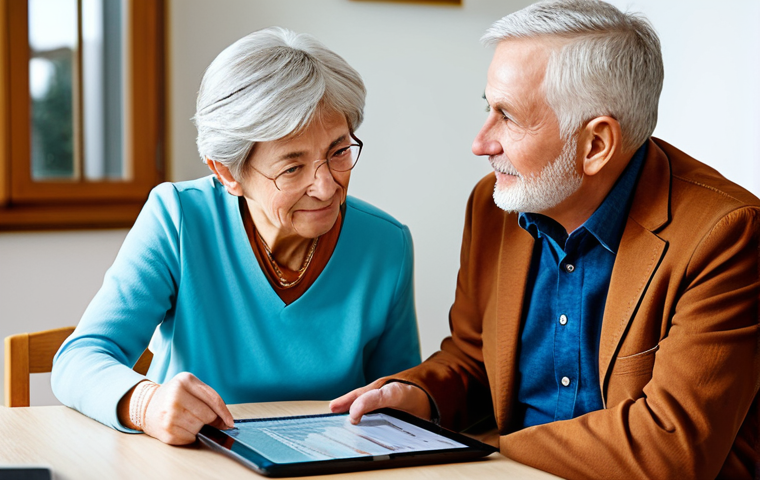 **Prompt 1: Bridging Financial Perspectives Across Generations**
A family scene featuring an older couple (parents, aged 60s-70s) and their adult child (30s-40s) engaged in a financial discussion at a well-lit dining table in a cozy, modern home. The parents, fully clothed in modest, comfortable attire, are looking at a traditional bank passbook and some physical documents, representing their cautious, past-influenced financial views. The adult child, also in appropriate, professional dress, gently gestures towards a tablet displaying digital stock charts and diverse investment portfolios, symbolizing modern financial strategies. The atmosphere is respectful and understanding, not confrontational. The focus is on the exchange of ideas and perspectives.
* **Safety Modifiers:** safe for work, appropriate content, fully clothed, modest clothing, family-friendly, professional dress.
* **Anatomy Modifiers:** perfect anatomy, correct proportions, natural pose, well-formed hands, proper finger count, natural body proportions.
* **Quality Modifiers:** professional photography, high quality, realistic lighting, warm tones, clear focus.