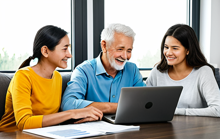**
"A family of three generations (grandparents, parents, and a young adult) sitting around a table in a well-lit living room, fully clothed in casual but professional attire, looking at financial documents and a laptop displaying investment charts. The atmosphere is friendly and collaborative. Safe for work, appropriate content, professional, modest, family-friendly. Perfect anatomy, correct proportions, natural pose, well-formed hands, proper finger count, natural body proportions. The background shows a comfortable and secure home environment."
**