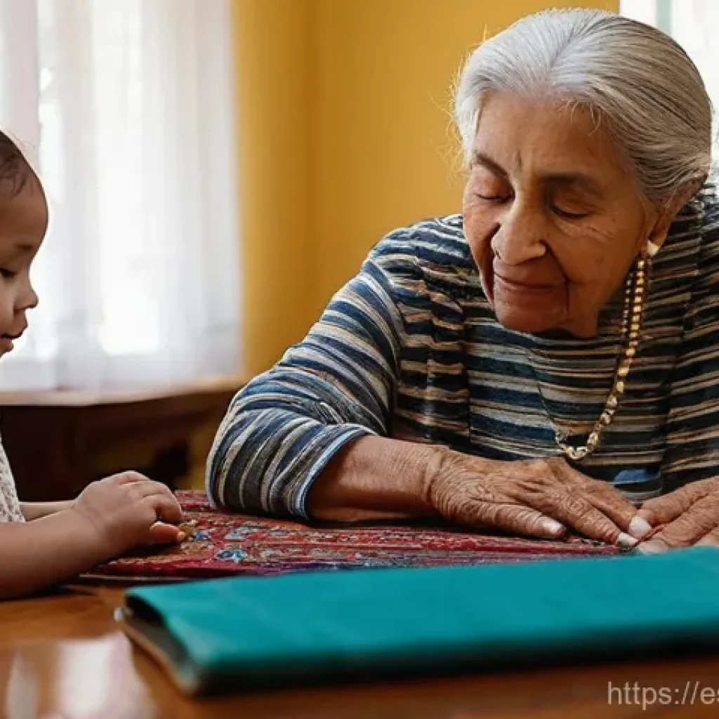부모의 재정적 가치관 이해하기 - **Prompt:** "A warm, sunlit scene inside a cozy, traditionally decorated Latin American home. An eld...