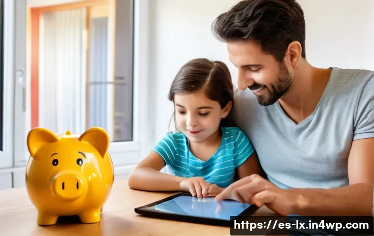 부모의 재정적 우선순위 이해하기 - **Prompt: Education Savings for a Spanish Family**
    "A heartwarming, brightly lit scene inside a ...